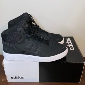 Adidas Hoops 2.0 Mid Size 9 Black Sneakers